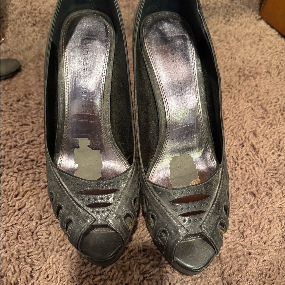 Chinese Laundry Black Peep-Toe Heels